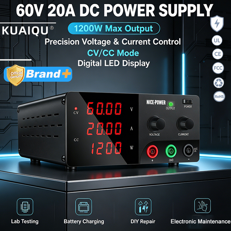 High Power 60V 20A Bench Power Supply - NICE-POWER 60V 20A แหล่งจ่ายไฟกำลังสูงแบบตั้งโต๊ะ ปรับแรงดันไฟฟ้าได้ 100V